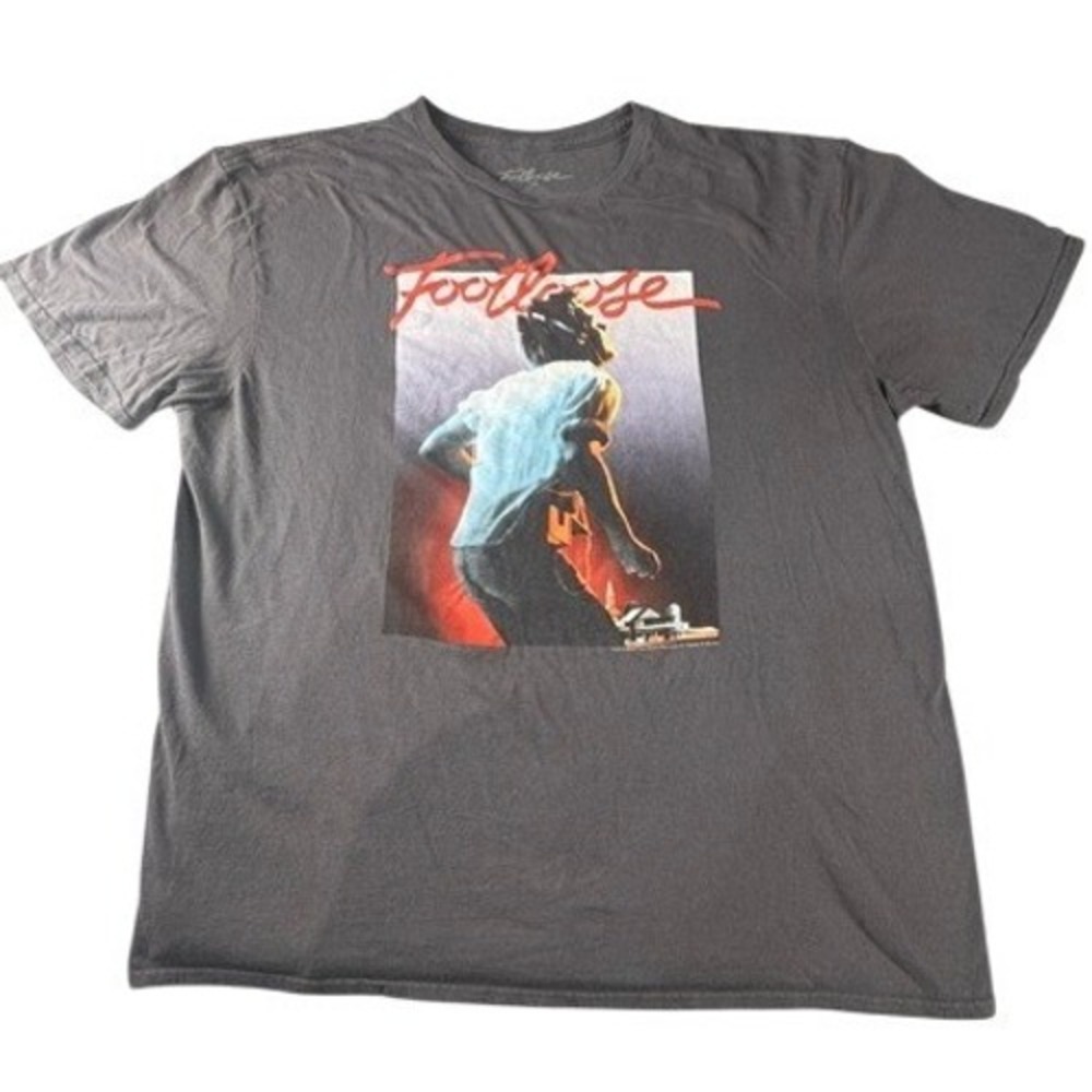 Footloose T-Shirt Mens 2XL Gray Graphic Movie Tee Short Sleeve 80s Retro Film